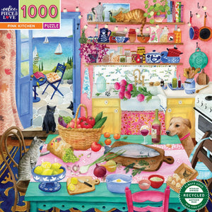 Pink Kitchen - Maria Over | Eeboo | 1000 Pieces | Jigsaw Puzzle