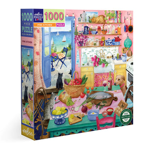 Pink Kitchen - Maria Over | Eeboo | 1000 Pieces | Jigsaw Puzzle