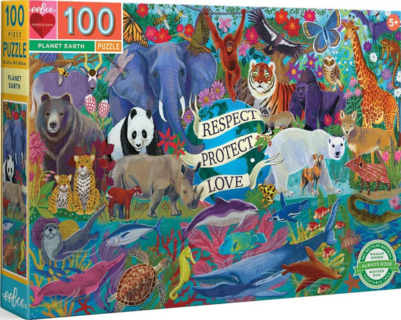 Planet Earth - Cynthia Cliff | Eeboo | 100 Pieces | Jigsaw Puzzle