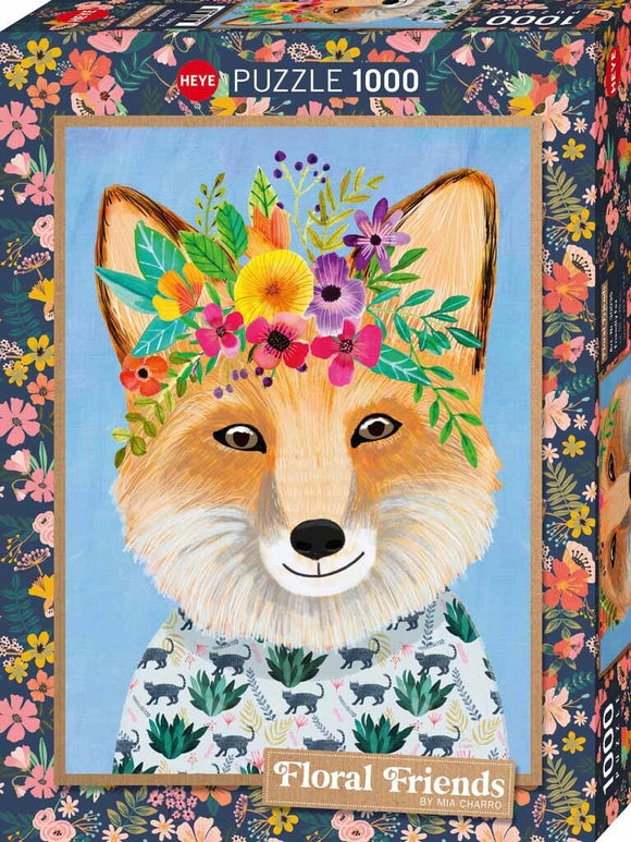 Friendly Fox - Floral Friends | Mia Charro | Heye | 1000 Pieces | Jigsaw Puzzle