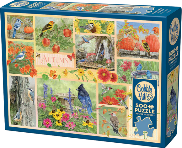 Garden Birds in Autumn - Jane Shasky | Cobble Hill | 500 Pieces | Jigsaw Puzzle