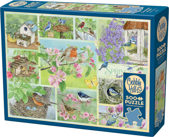 Garden Birds in Spring - Jane Shasky | Cobble Hill | 500 Pieces | Jigsaw Puzzle