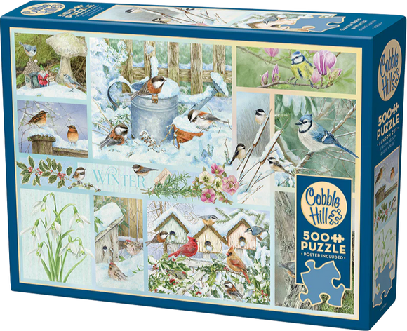 Garden Birds in Winter - Jane Shasky | Cobble Hill | 500 Pieces | Jigsaw Puzzle