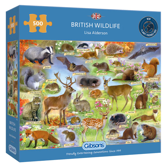 Gibsons | British Wildlife - Lisa Alderson | 500 Pieces | Jigsaw Puzzle