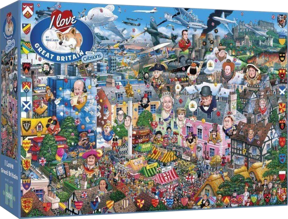 Gibsons | I Love Great Britain - Mike Jupp | 1000 Pieces | Jigsaw Puzzle