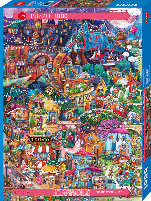 Good Evening! - Happytown | Rita Berman | Heye | 1000 Pieces | Jigsaw Puzzle