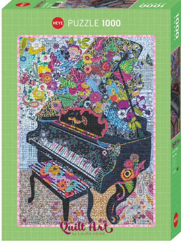 HEYE | Sewn Piano - Quilt Art | Laura Heine | 1000 Pieces | Jigsaw Puzzle