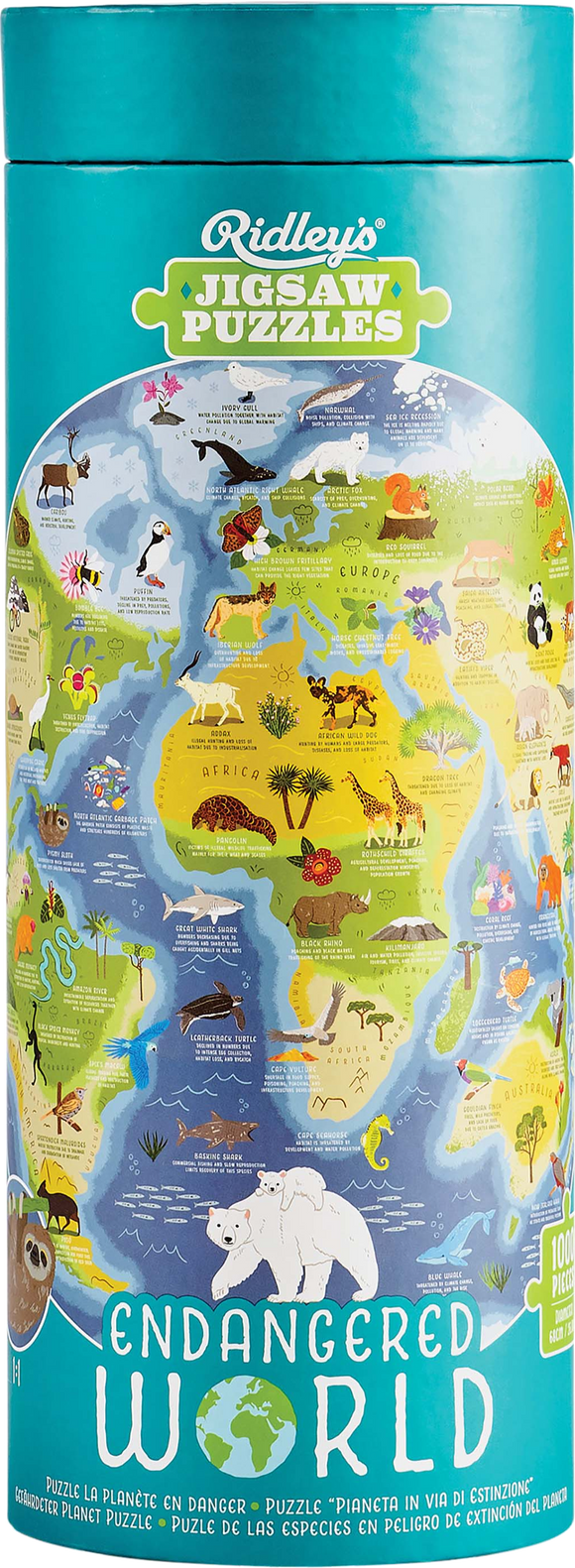 Endangered World | Ridley | 1000 Pieces | Circular Jigsaw Puzzle