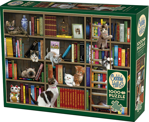Kitty Librarians - Robert Giordano | Cobble Hill | 1000 Pieces | Jigsaw Puzzle