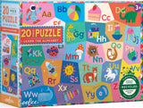 Learn the Alphabet - Sarah Walsh | Eeboo | 20 XL Pieces | Jigsaw Puzzle