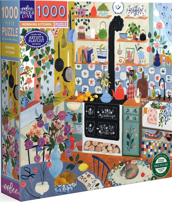 Morning Kitchen - Flora Waycott | Eeboo | 1000 Pieces | Jigsaw Puzzle