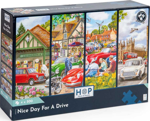 Nice Day for a Drive | House Of Puzzles | 4 X 500 Pieces | Jigsaw Puzzle