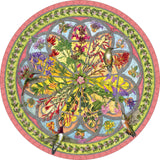 Floral Compass - Erin E. Hunter | Pomegranate | 500 Pieces | Circular Jigsaw Puzzle