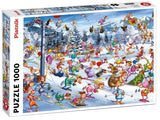 Piatnik | Christmas Skiing - Francois Ruyer | 1000 Pieces | Jigsaw Puzzle