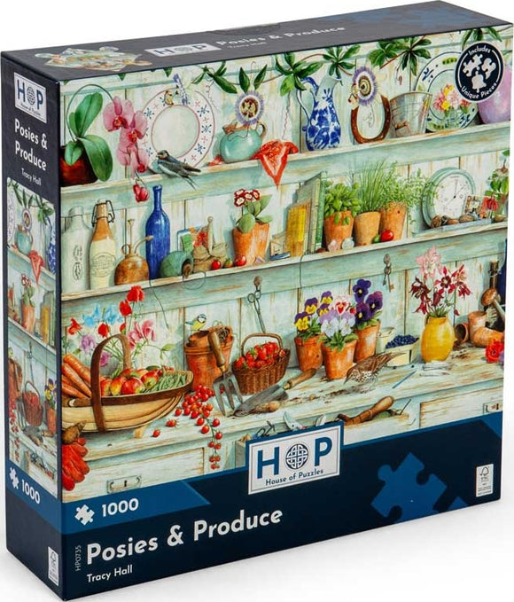 Posies & Produce - Tracy Hall | House Of Puzzles | 1000 Pieces | Jigsaw Puzzle
