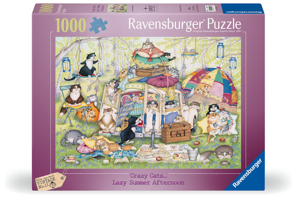 Crazy Cats... Lazy Summer Afternoon - Vintage No.11 | Linda Jane Smith | Ravensburger | 1000 Pieces | Jigsaw Puzzle