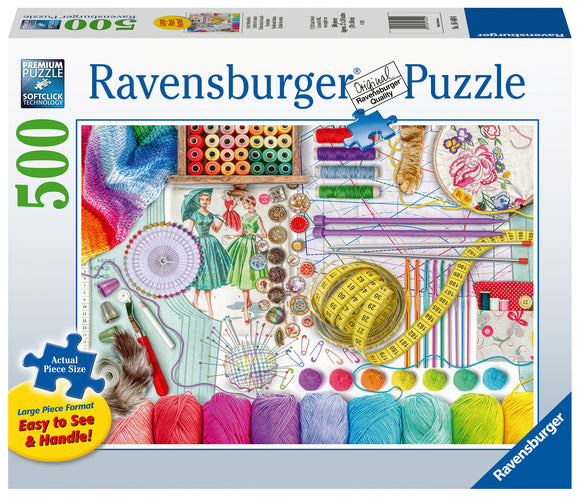Needlework Station | Ravensburger | 500 Extra Large Pieces | Jigsaw Puzzle