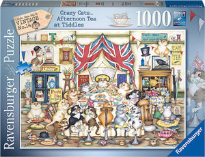 Crazy Cats... Afternoon Tea Tiddles - Vintage No.14 | Linda Jane Smith | Ravensburger | 1000 Pieces | Jigsaw Puzzle