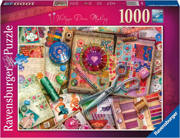 Ravensburger | Vintage Dressmaking - Aimee Stewart | 1000 Pieces | Jigsaw Puzzle