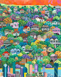 Saffron Sunset Over Brisbane | Debra Hood Art | 1000 Pieces | Jigsaw Puzzle