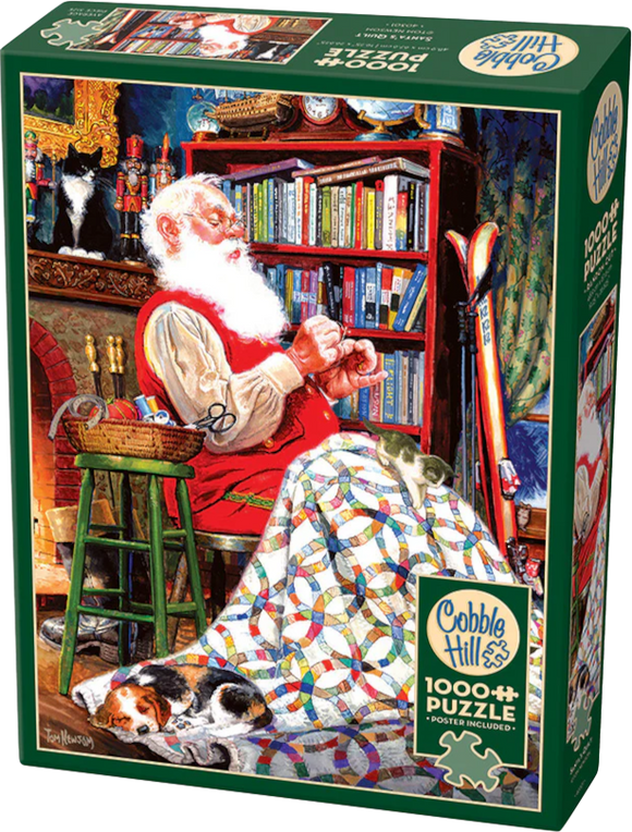 Santa's Quilt - Tom Newsom | Cobble Hill | 1000 Pieces | Jigsaw Puzzle