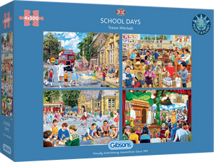 School Days - Trevor Mitchell | Gibsons | 4 X 500 Pieces | Jigsaw Puzzle
