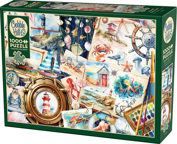 Seashore Sketchbook - Kate Ward Thacker | Cobble Hill | 1000 Pieces | Jigsaw Puzzle