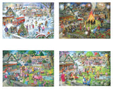 Seasons on the Green | House Of Puzzles | 4 X 500 Pieces | Jigsaw Puzzle
