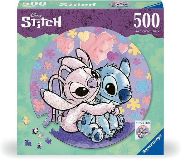 Stitch | Ravensburger | 500 Pieces | Circular Jigsaw Puzzle