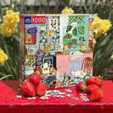 Strawberry Kitchen - Abby Jacobs | Eeboo | 1000 Pieces | Jigsaw Puzzle