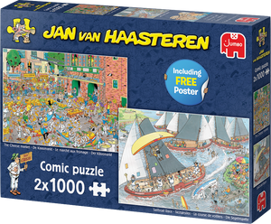 The Cheese Market & Sailboat Race | Jan van Haasteren | Jumbo | 2 X 1000 Pieces | Jigsaw Puzzle