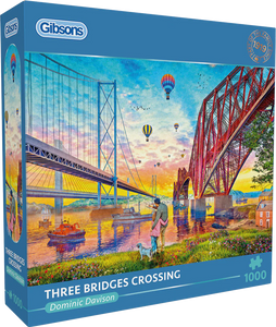 Three Bridges Crossing - Dominic Davison | Gibsons | 1000 Pieces | Jigsaw Puzzle