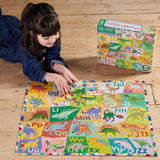 Alphabet Of Dinosaurs | Eeboo | 36 XXL Pieces | Round Jigsaw Puzzle - Puzzles +