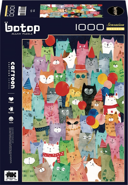 Cats | Botop Blackcard | 1000 Pieces | Jigsaw Puzzle – Puzzles