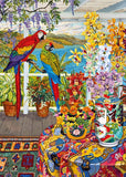 Parrots On The Verandah | CherryPazzi | 1000 Pieces | Jigsaw Puzzle - Puzzles +