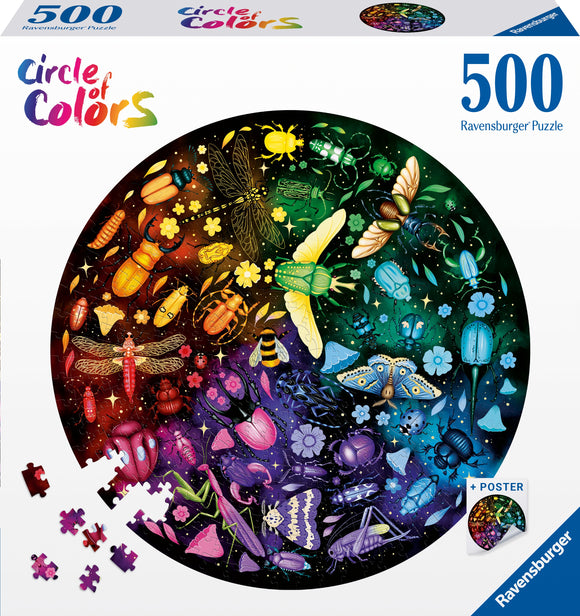 Insects - Circle Of Colours | Ravensburger | 500 Pieces | Circular Jigsaw Puzzle