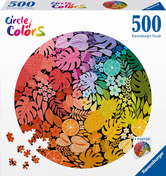 Tropical - Circle Of Colours | Ravensburger | 500 Pieces | Circular Jigsaw Puzzle