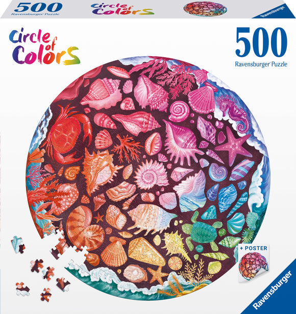 Sea Shells - Circle Of Colours | Ravensburger | 500 Pieces | Circular Jigsaw Puzzle