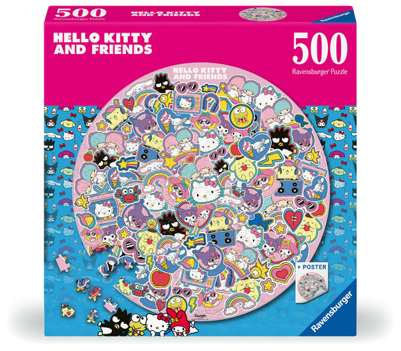 Hello Kitty | Ravensburger | 500 Pieces | Circular Jigsaw Puzzle