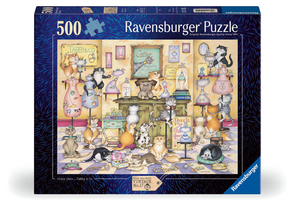 Crazy Cats... Taby & Co. - Vintage No.17 | Linda Jane Smith | Ravensburger | 500 Pieces | Jigsaw Puzzle