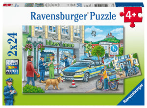 Police At Work | Ravensburger | 2 x 24 Pieces | Jigsaw Puzzle