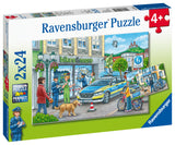 Police At Work | Ravensburger | 2 x 24 Pieces | Jigsaw Puzzle