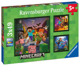 Minecraft Biomes | Ravensburger | 3 X 49 Pieces | Jigsaw Puzzle