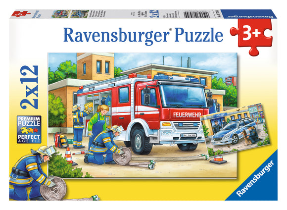 Police And Fire Fighters | Ravensburger | 2 x 24 Pieces | Jigsaw Puzzle