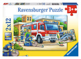 Police And Fire Fighters | Ravensburger | 2 x 24 Pieces | Jigsaw Puzzle