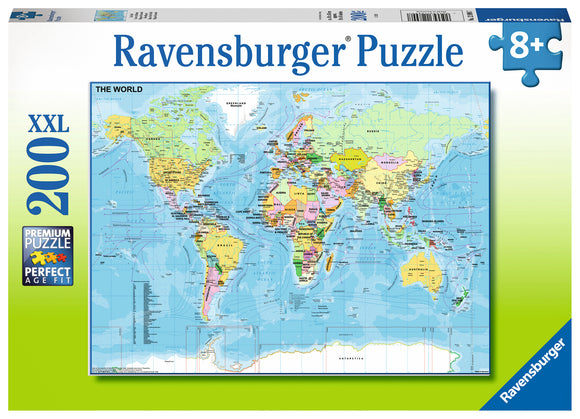 Map Of The World | Ravensburger | 200 XXL Pieces | Jigsaw Puzzle