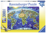 World Landmarks Map | Ravensburger | 300 XXL Pieces | Jigsaw Puzzle