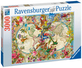 Flora & Fauna World Map | Ravensburger | 3000 Pieces | Jigsaw Puzzle