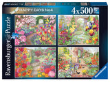 Glorious Gardens - Happy Days No.4 | Ravensburger | 4 X 500 Pieces | Jigsaw Puzzle