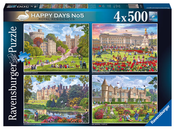 Royal Residences - Happy Days No.5 | Ravensburger | 4 X 500 Pieces | Jigsaw Puzzle